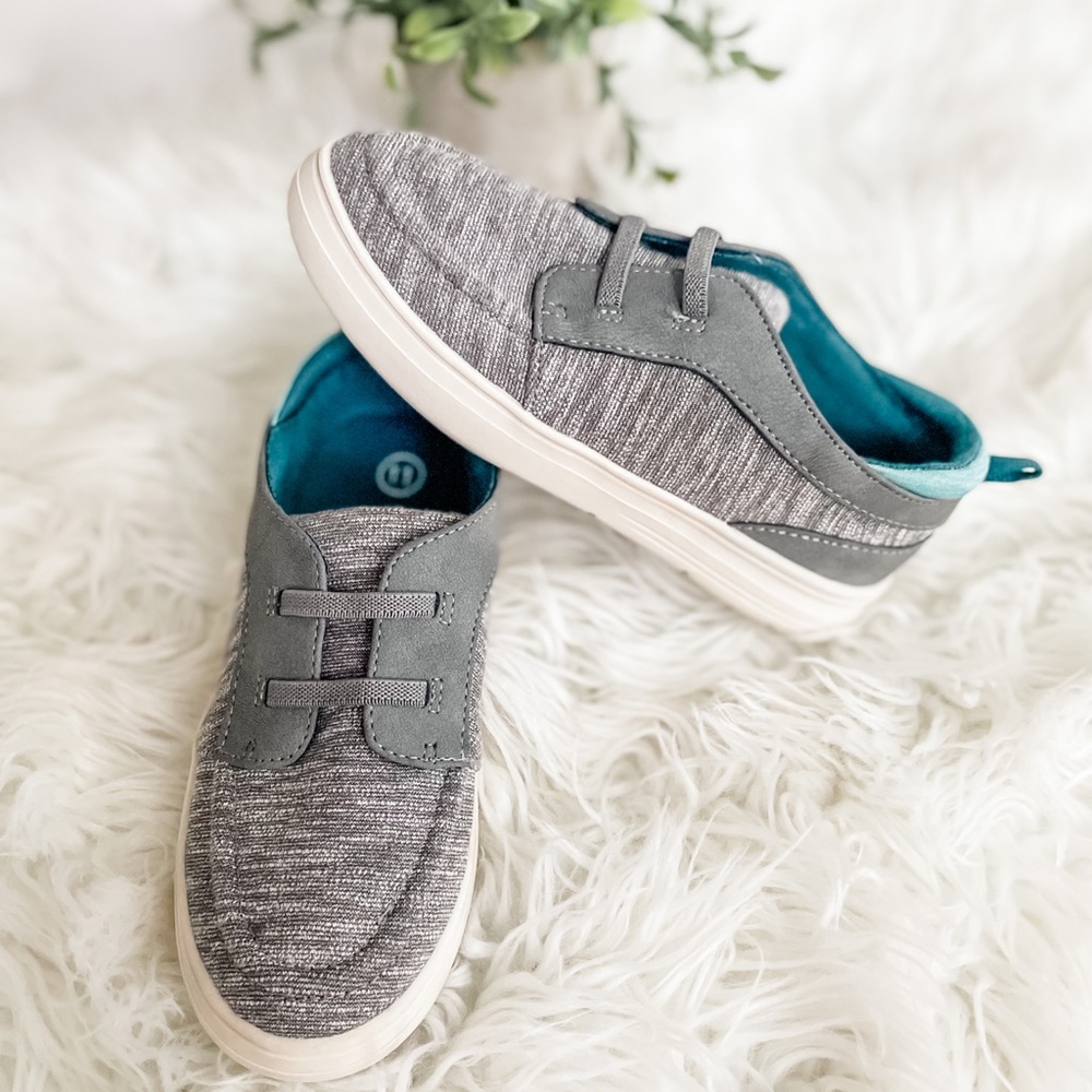 Cat & Jack, 11T grey slip-ons.